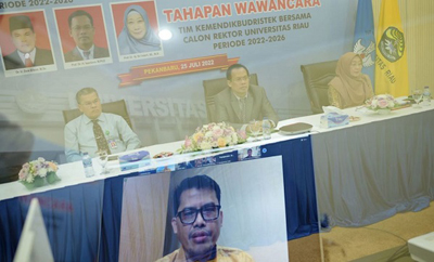 Tiga Calon Rektor UNRI Diwawancara Kemendikbudristek